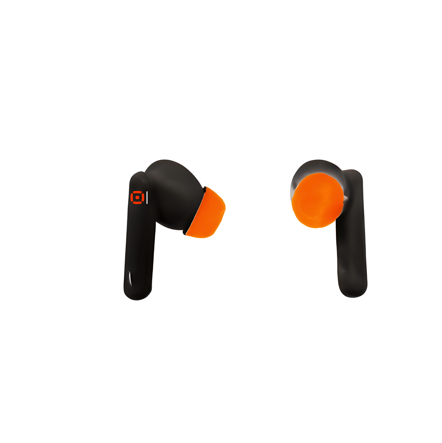 Ortel Vibe 1 Buds β Wireless Bluetooth Earbuds with Active Noise Cancellation, Black & Orange , Charging Case & Data Cable Included, in-Ear Headphones with Mic, Deep Bass & Long Battery Life