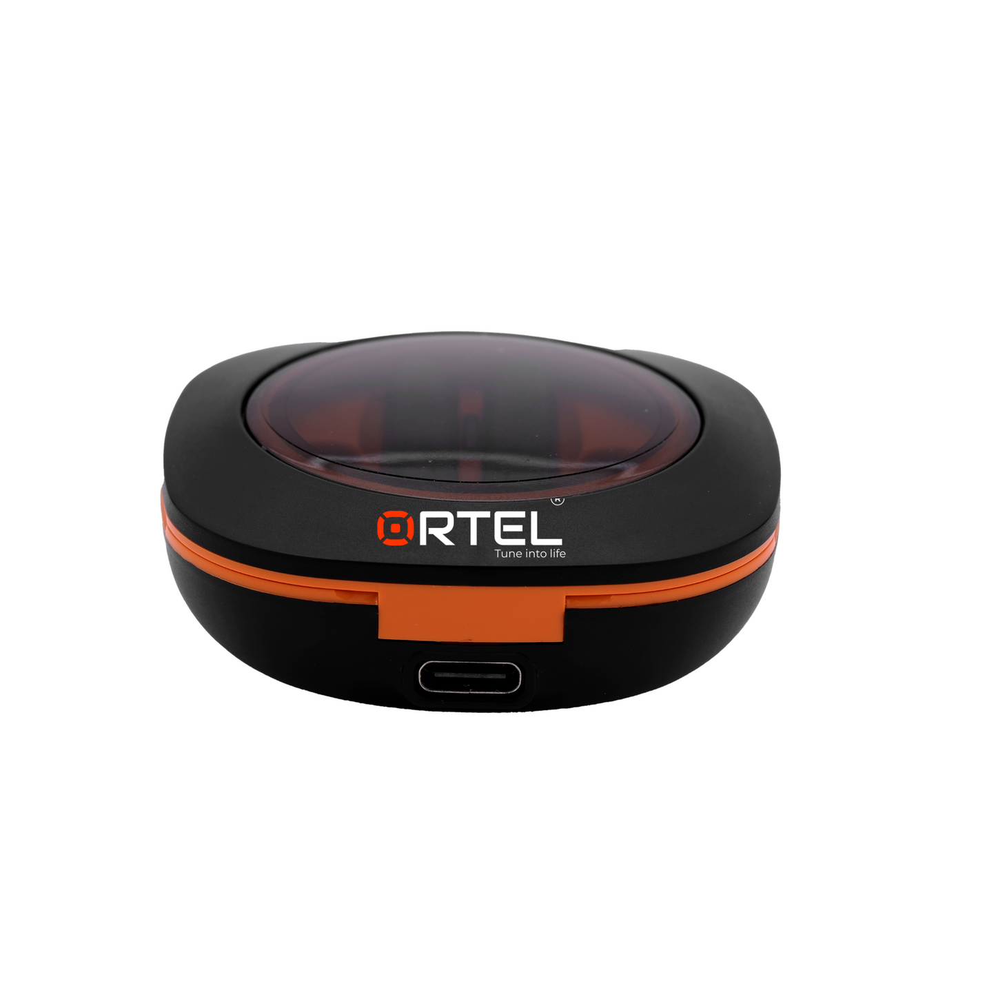 Ortel Vibe 1 Buds – Wireless Bluetooth Earbuds with Active Noise Cancellation, Black & Orange , Charging Case & Data Cable Included, in-Ear Headphones with Mic, Deep Bass & Long Battery Life