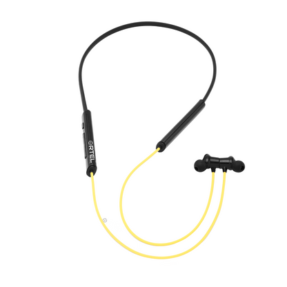 Ortel BassDrop X Bluetooth Neckband | Black & yellow  | Lightweight, 3D Sound, Fast Charging